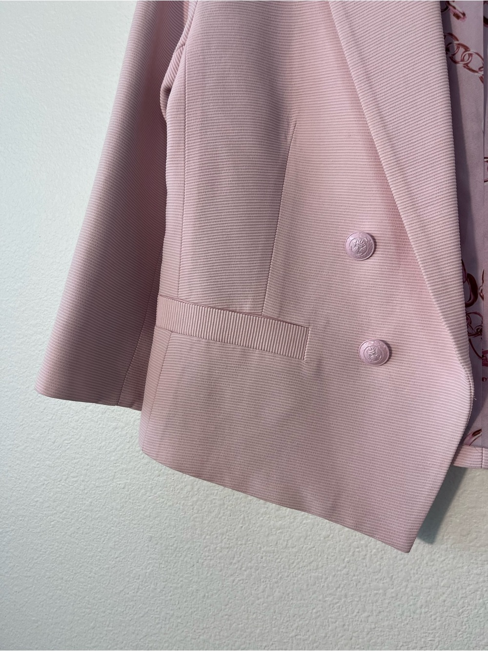 L’agence Brooke Open-Front Brooke Blazer in Pale Rose Faded Chain Size 8 - Picture 6 of 13